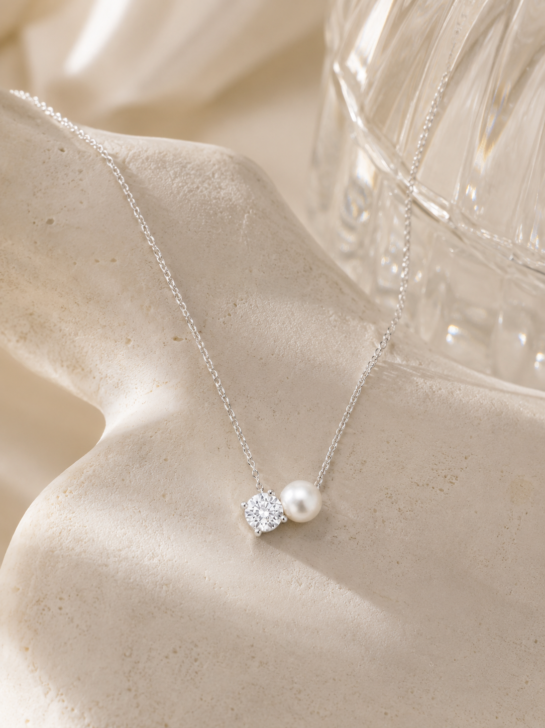 Pearl CZ Necklace