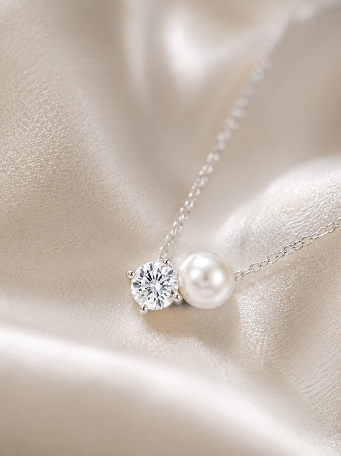 Pearl CZ Necklace