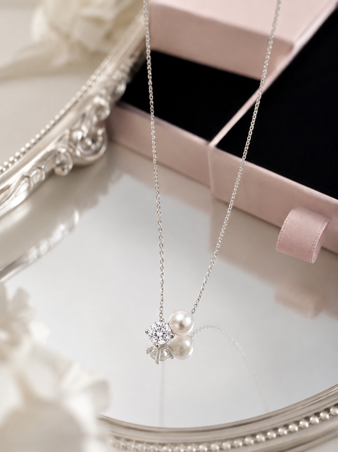 Pearl CZ Necklace