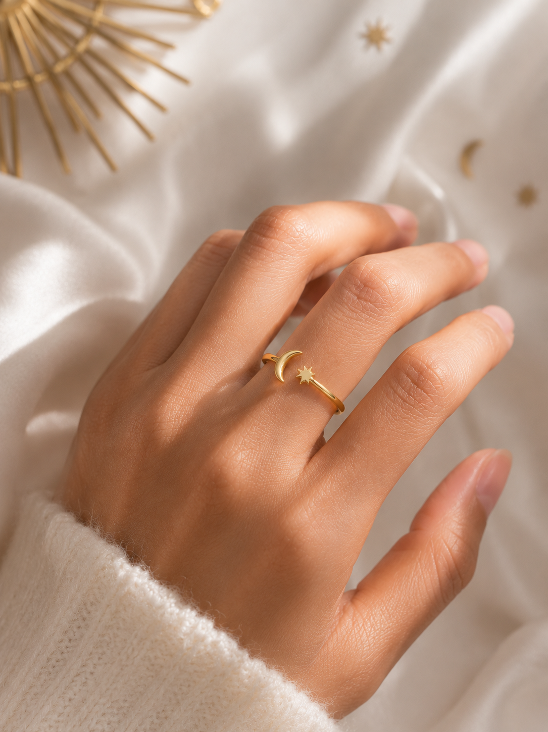 Celestial Moon Star Ring