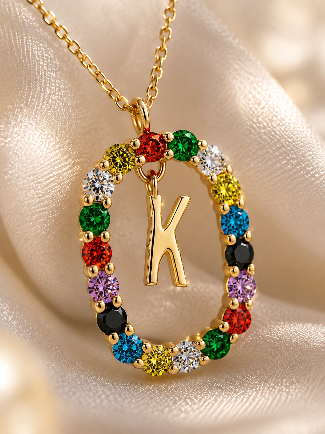 Colorful Initial Necklace