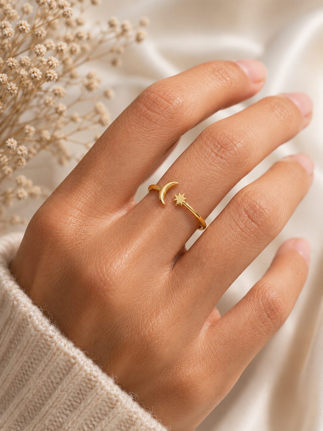 Celestial Moon Star Ring
