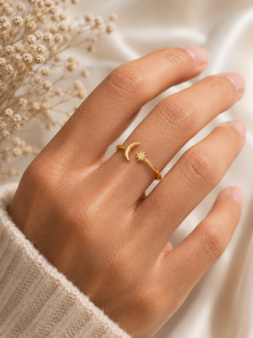 Celestial Moon Star Ring