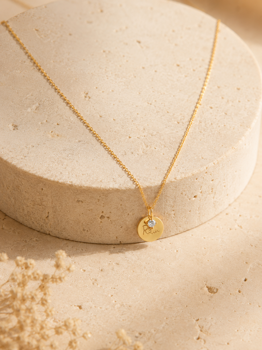Name necklace with Birthstone