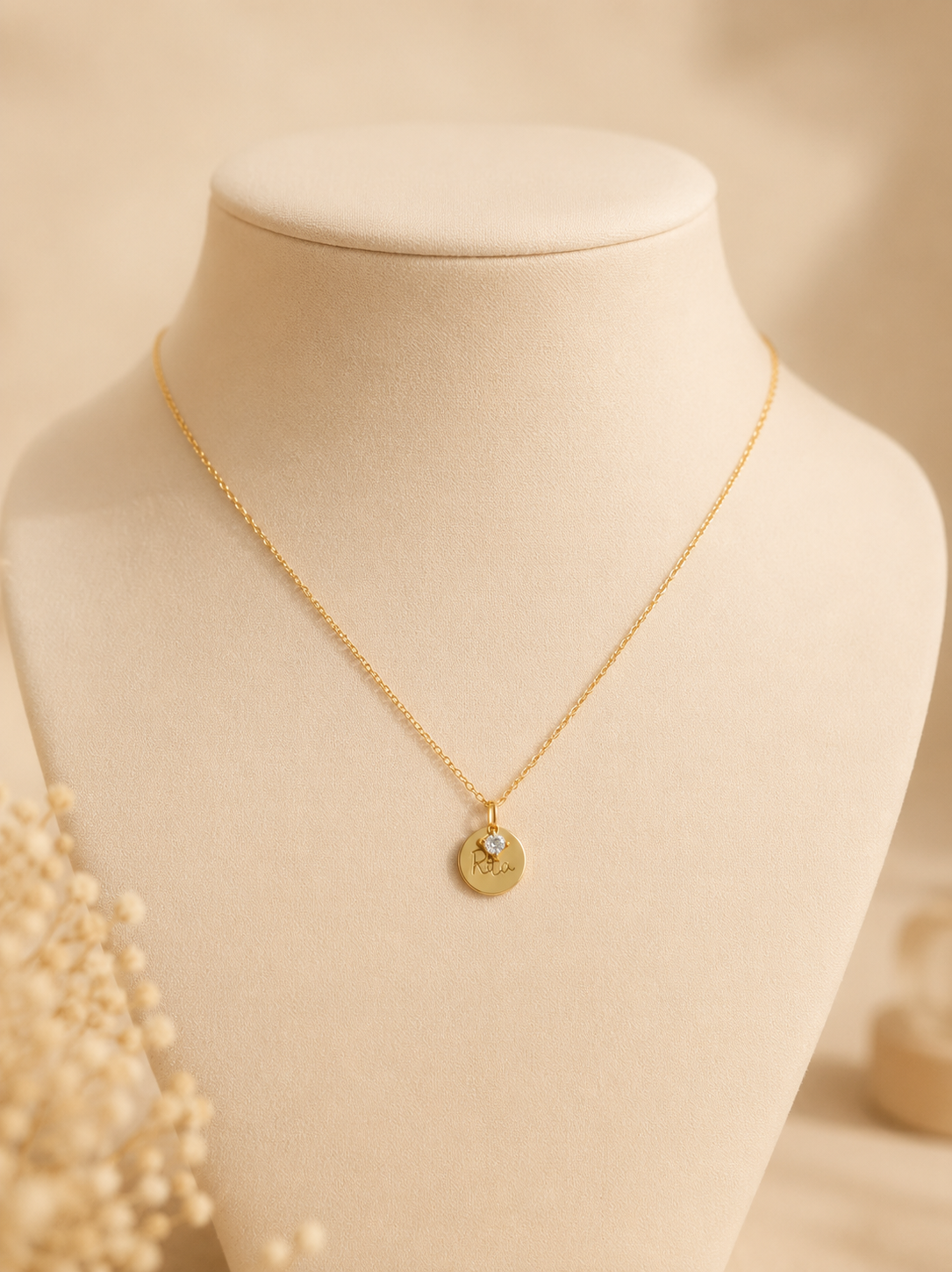 Name necklace with Birthstone