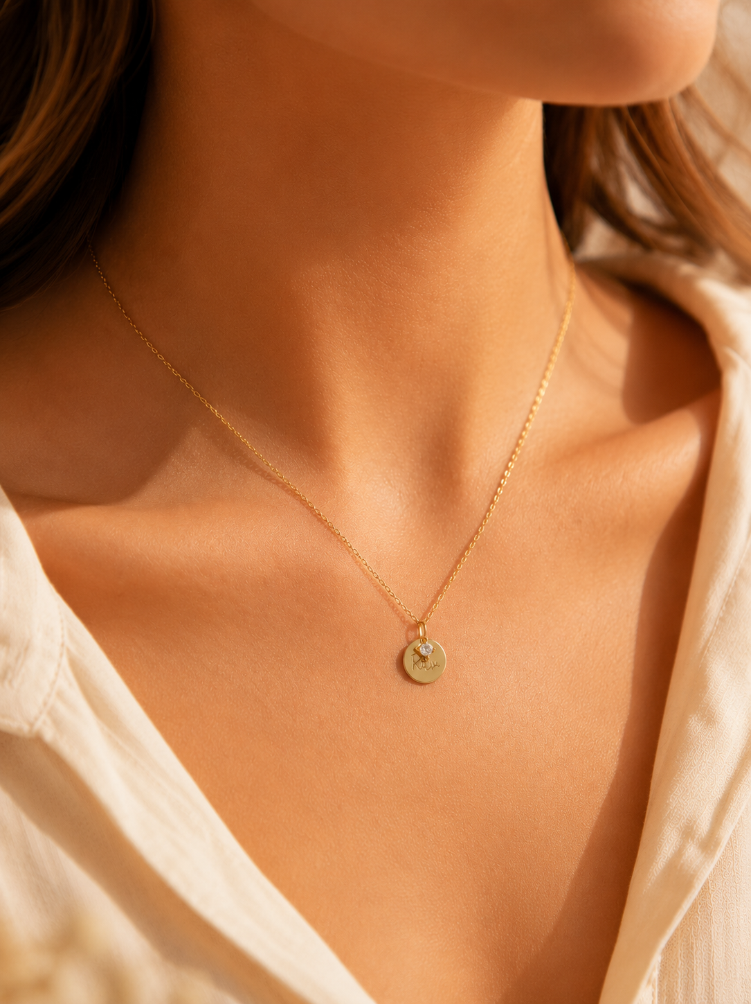 Name necklace with Birthstone