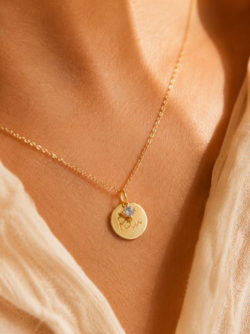Name necklace with Birthstone