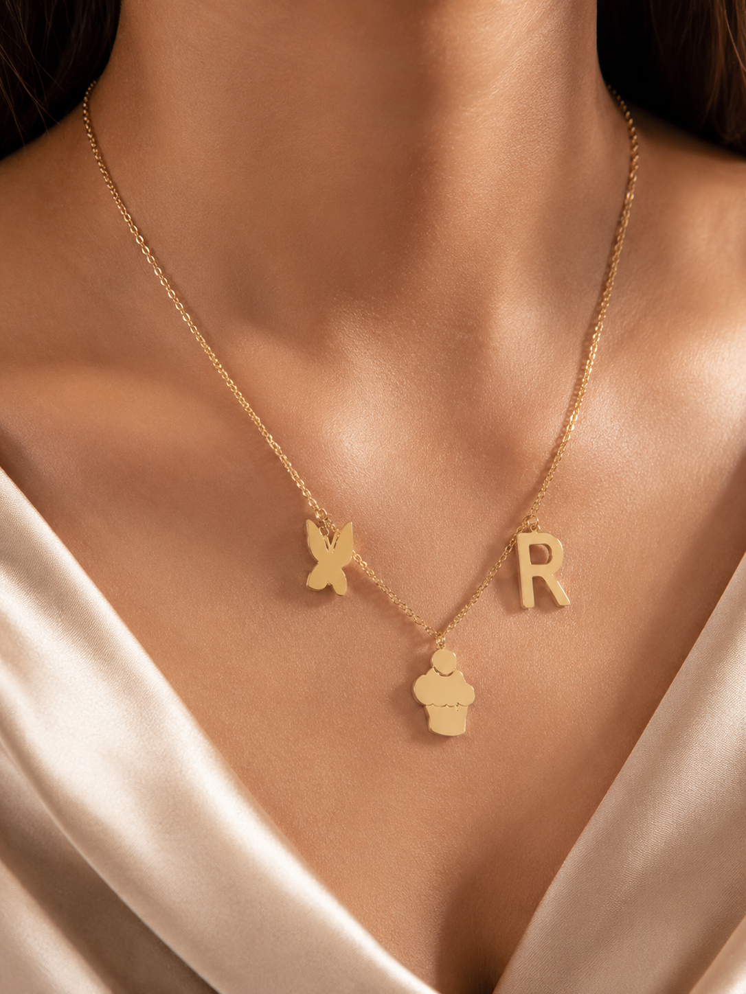 Zodiac Initial Charm Necklace