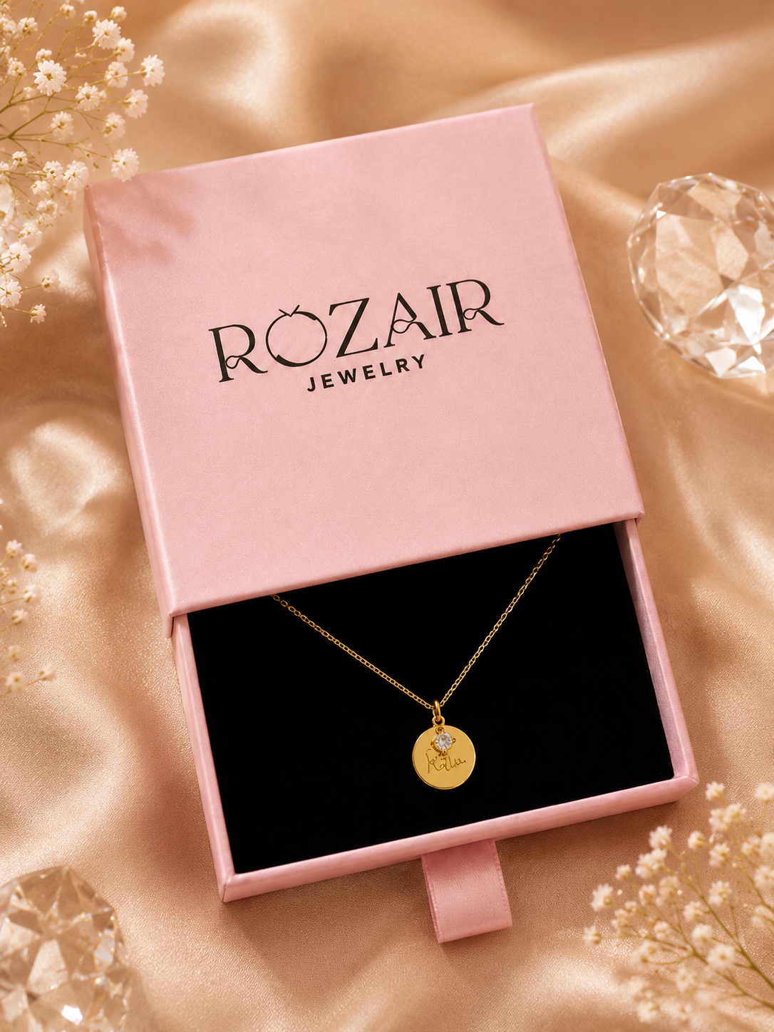 Name necklace with Birthstone