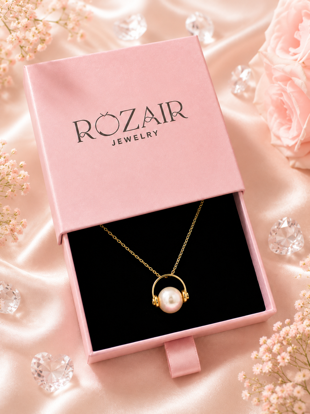 Headphone Necklace with Pearl