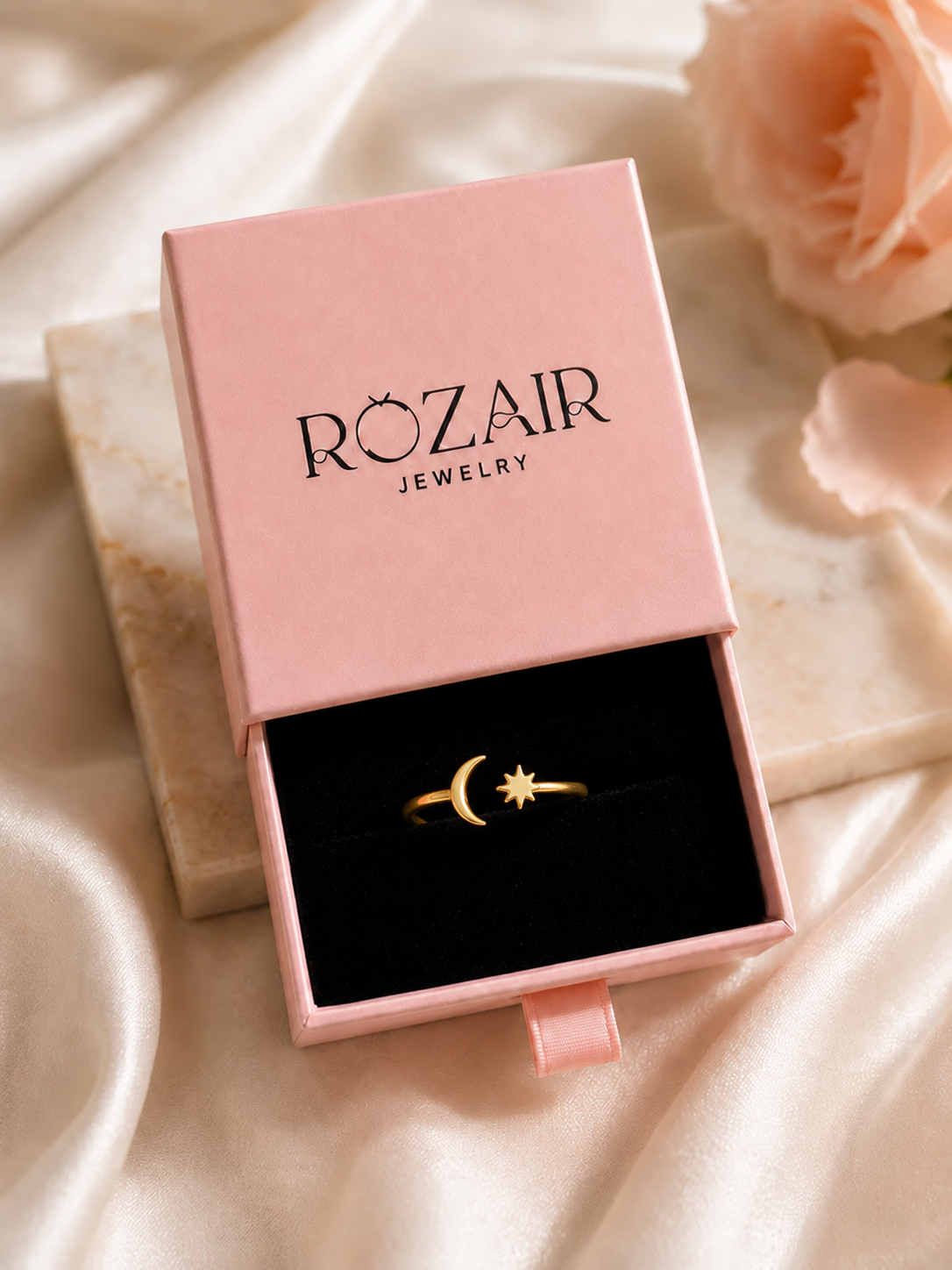 Celestial Moon Star Ring