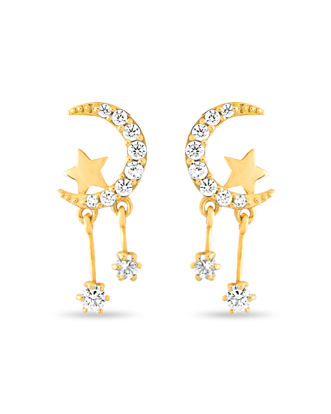 Moon and Star Dangle Earrings