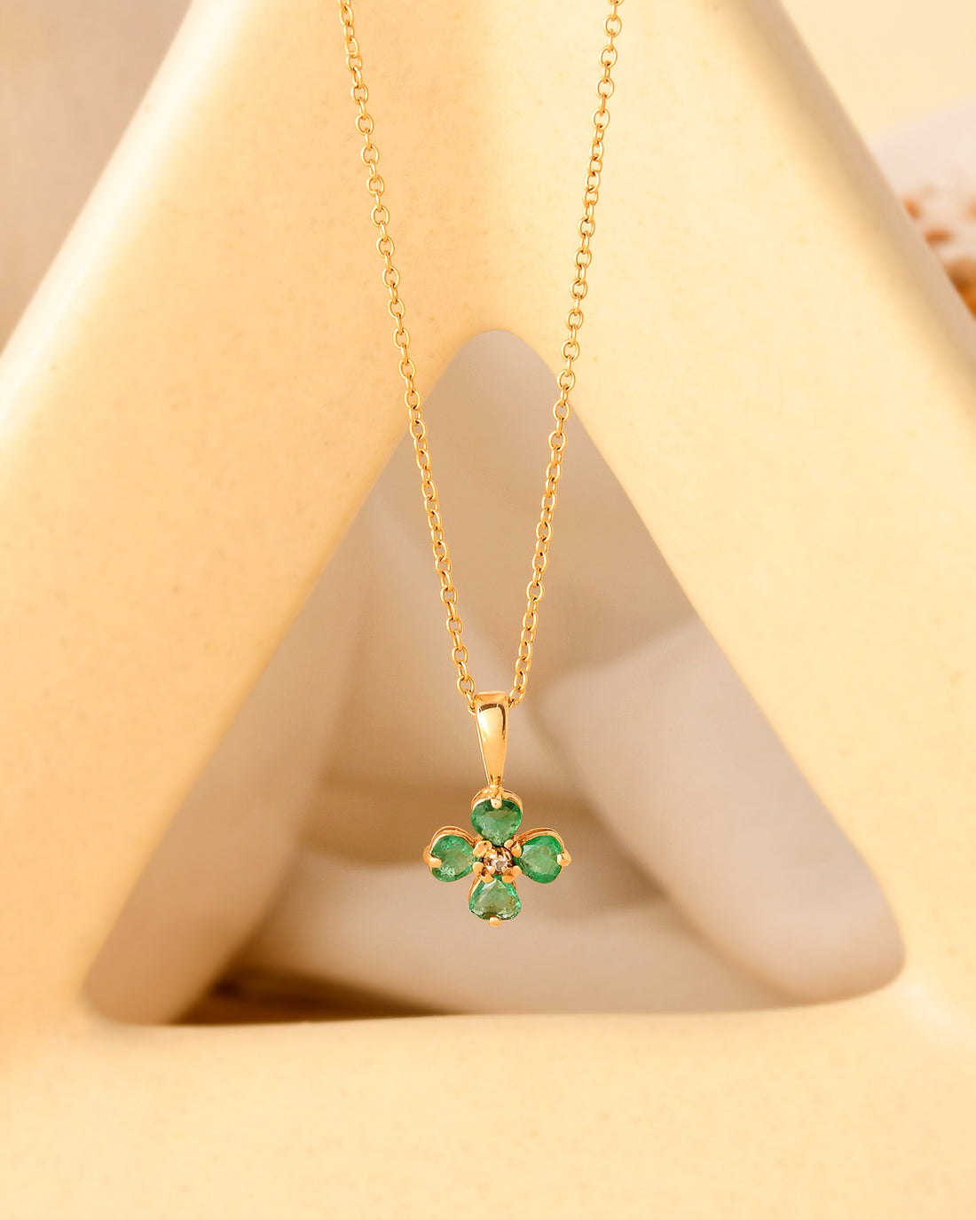 Emerald Clover Necklace