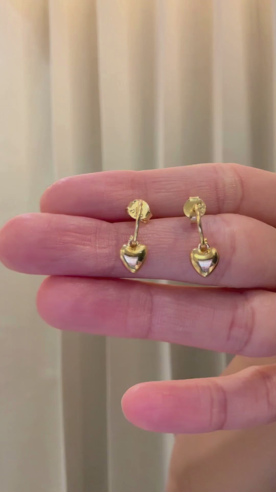Puffy Heart Hoop Earrings